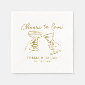 Elegante Paare jubeln zur Liebe Minimalistische Ho Serviette (Vorderseite)