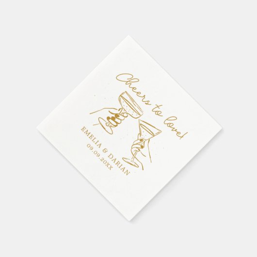 Elegante Paare jubeln zur Liebe Minimalistische Ho Serviette (Ecke)