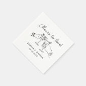 Elegante Paare jubeln zur Liebe Minimalistische Ho Serviette (Ecke)