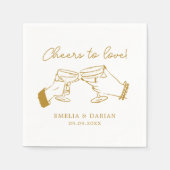 Elegante Paare jubeln zur Liebe Minimalistische Ho Serviette (Vorderseite)