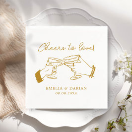 Elegante Paare jubeln zur Liebe Minimalistische Ho Serviette