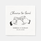 Elegante Paare jubeln zur Liebe Minimalistische Ho Serviette (Vorderseite)