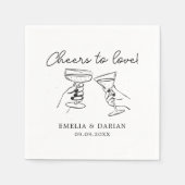 Elegante Paare jubeln zur Liebe Minimalistische Ho Serviette (Vorderseite)