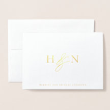 Elegante Paare Monogram Wedding Vielen Dank