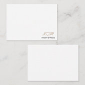 Elegante Paare Script Monogram Heart Gold Black Mitteilungskarte (Vorne/Hinten)