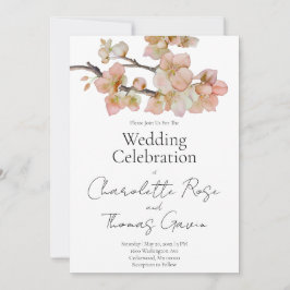 Elegante pachy rosa Blumenhochzeit Einladung
