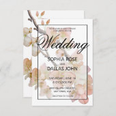 Elegante pachy rosa Blumenhochzeit Einladung (Vorne/Hinten)