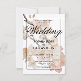 Elegante pachy rosa Blumenhochzeit Einladung