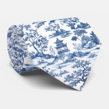 Elegante Pagode Blau Chinoiserie Toile