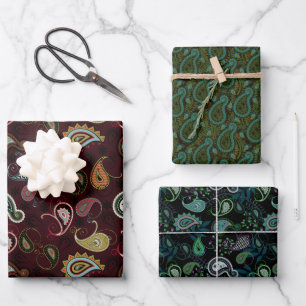 Elegante Paisley-Kombinationen   Jeder Fall Geschenkpapier Set