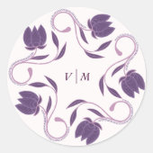 Elegante Paisley Violet Floral Umschlag Aufkleber (Vorderseite)