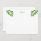 Elegante Palm-Blätter Handgeschriebenes Skript Mod Mitteilungskarte (Vorne/Hinten)