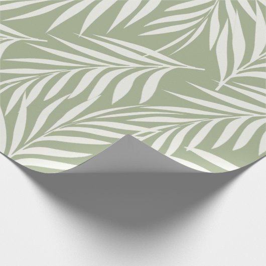 Elegante Palm Blätter Olivenbaum Geschenkpapier (Ecke)