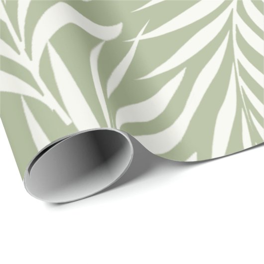 Elegante Palm Blätter Olivenbaum Geschenkpapier (Rolleneckpunkt)