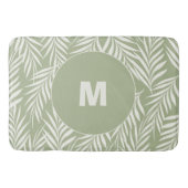 Elegante Palm Blätter Olivenöl Personalisiert Badematte (Vorderseite)