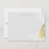 Elegante Palm Blätter Personalisiert Stationery Mitteilungskarte (Vorderseite)