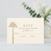 Elegante Palm RSVP-Karte RSVP Karte (Stehend Vorderseite)