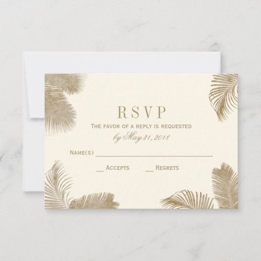 Elegante Palm RSVP-Karte RSVP Karte (Vorderseite)