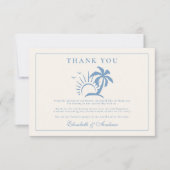 Elegante Palm Tree Hand Drawn Wedding Dankeskarte (Vorderseite)