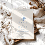 Elegante Palm Tree Hand Drawn Wedding Save The Date