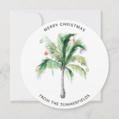 Elegante Palm Tree Moderne Familienweihnachtszeit Feiertagskarte (Vorderseite)