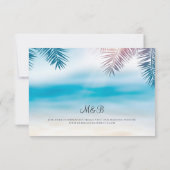 Elegante Palm Tree Tropical Beach Wedding RSVP Car (Rückseite)