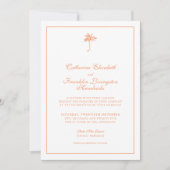Elegante Palm Tree Tropical Wedding Einladung (Vorderseite)