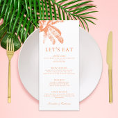 Elegante Palm Tree Tropical Wedding Menükarte