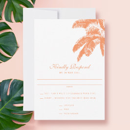 Elegante Palm Tree Tropical Wedding RSVP Karte