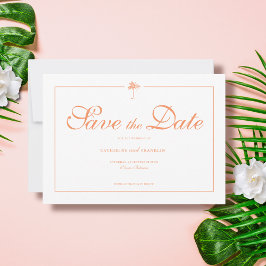 Elegante Palm Tree Tropical Wedding Save The Date