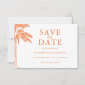 Elegante Palm Tree Tropical Wedding Save The Date (Vorderseite)