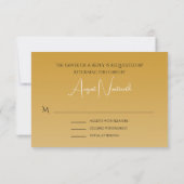 Elegante Palm Trees Gold Classic Text Beach Hochze RSVP Karte (Rückseite)