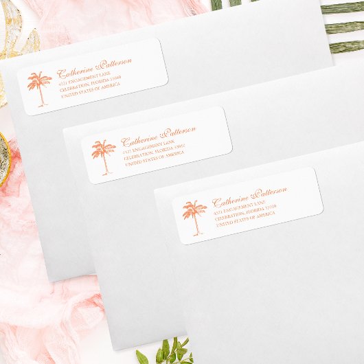 Elegante Palme Tree Tropical Sunset Orange