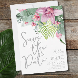Elegante Palmen Blätter Hochzeit Save The Date