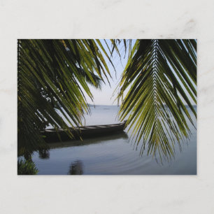 Elegante Palmen Boot See Liebe Dusche Frieden Schi Postkarte