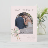 Elegante Palmwedding-Bogen-Destination-Foto Save-t Save The Date (Stehend Vorderseite)