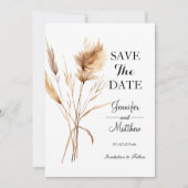 Elegante Pampas Grass 12x18" Save The Date (Vorderseite)