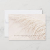 Elegante Pampas Grass Foto Save the Date Karte (Rückseite)