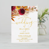 Elegante Pampas Grass Foto Wedding Party Folieneinladung (Stehend vorne)