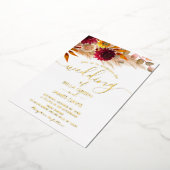 Elegante Pampas Grass Foto Wedding Party Folieneinladung (Gedreht)