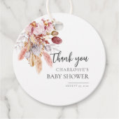 Elegante Pampas Grass Terracotta Kinderdusche Geschenkanhänger (Vorderseite)