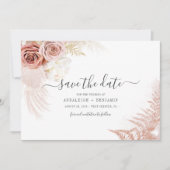 Elegante Pampas Grass Terracotta Wedding Save The Date (Vorderseite)