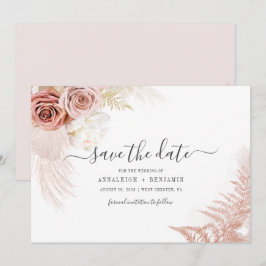 Elegante Pampas Grass Terracotta Wedding Save The Date
