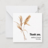 Elegante Pampas Grass Wedding Danke Karte Hinweis (Vorderseite)