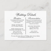 Elegante Pampas Grass Wedding Details Begleitkarte (Rückseite)