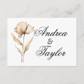 Elegante Pampas Grass Wedding Details Begleitkarte (Vorderseite)