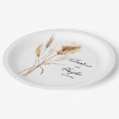 Elegante Pampas Grass Wedding Pappteller (Schrägansicht)