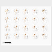 Elegante Pampas Grass Wedding Runder Aufkleber (Blatt)