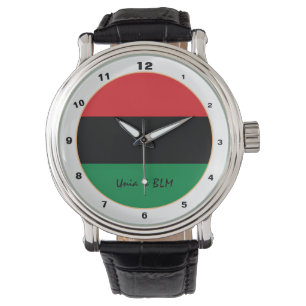 Elegante Pan African, Unia Flag Symbol Mode Armbanduhr