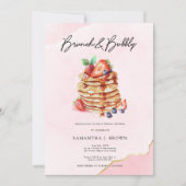Elegante Pancakes Pink Bridal Brunch Dusche Einladung (Vorderseite)